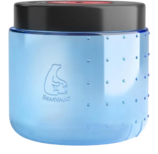 BearVault BV450 Bear Canister for regulated overnight backpacking food storage.