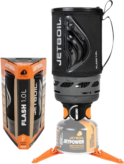 Jetboil Flash 1.0L Fast Boil System for simple overnight backpacking meals.