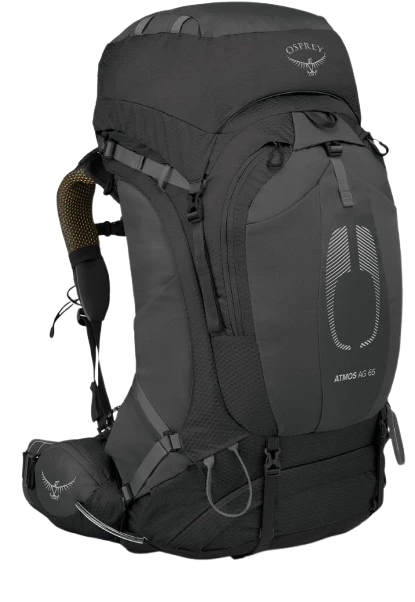 Osprey Atmos AG 65 backpack for beginner overnight backpacking.