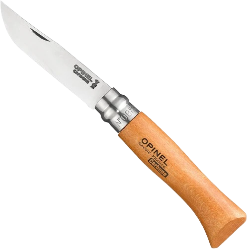 Opinel No. 8 Carbon folding knife with beechwood handle